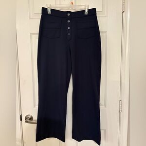 HALARA Navy Wide Leg Button Pants